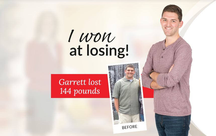 I won at losing! Garrett lost 144 pounds