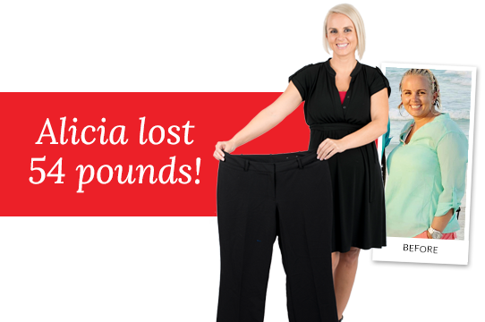 Alicia lost 54 pounds!